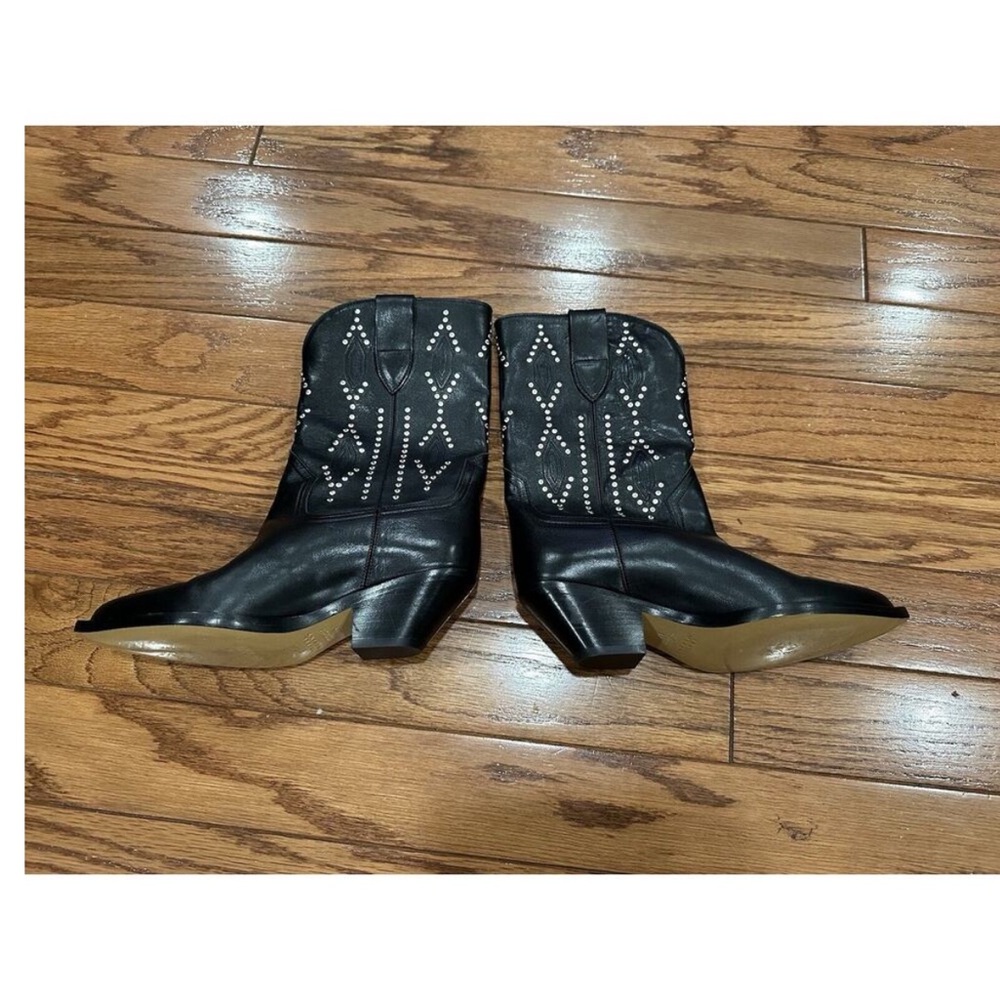 Isabel Marant Dahope Womens Studded Leather Cowboy Boots Black EU 37 - Picture 8 of 8